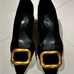 ZARA Elegant Black and Gold Women's Shoes size 8